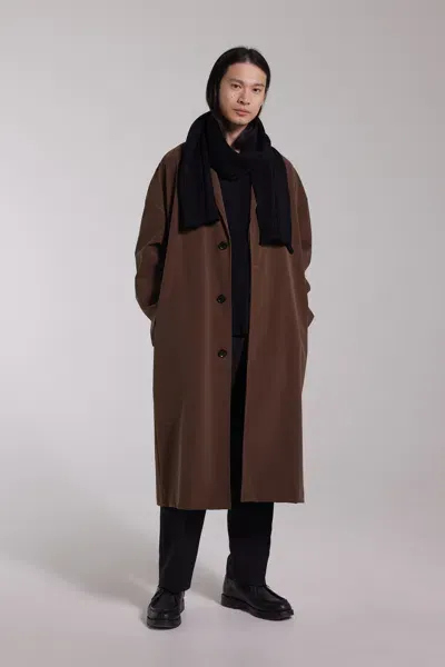 Stutterheim Rydberg Long Matte Raincoat In Dark Brown