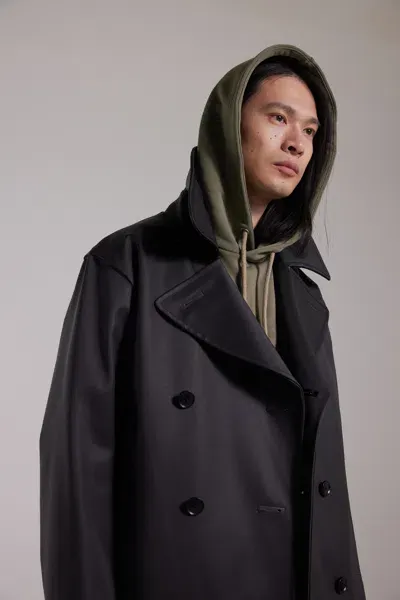 Stutterheim Tranholmen Double Breasted Raincoat In Black