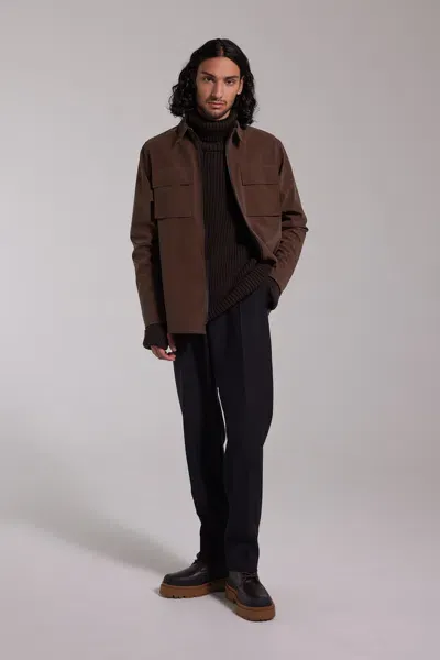 Stutterheim Vitaberg Matte Overshirt In Dark Brown