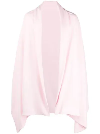 Styland Long-sleeve Open Cotton Coat In Pink