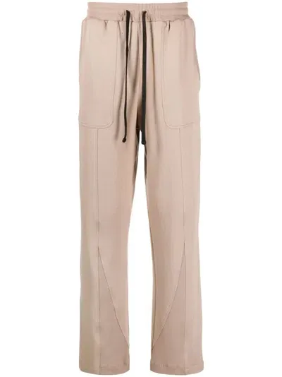 Styland Drawstring-waistband Organic-cotton Track Pants In Brown