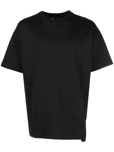 Styland Embroidered-edge Organic-cotton T-shirt In Black