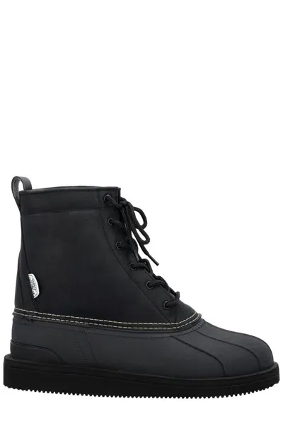 Suicoke Alal Lace-up Round Toe Boots In Black