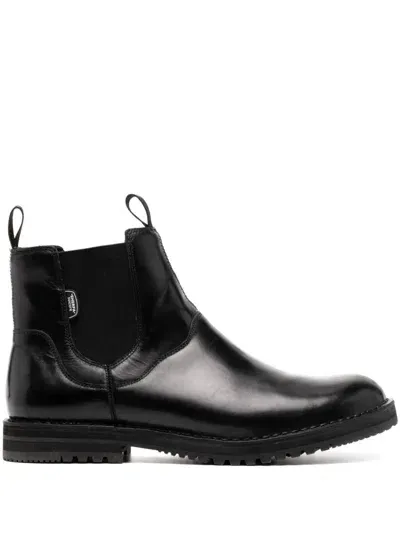 Suicoke Leather Ankle Boots In Black