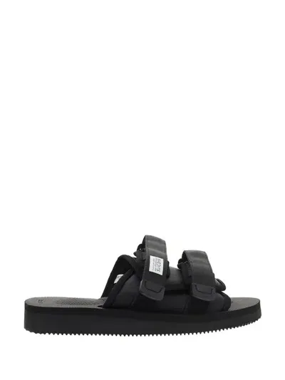 Suicoke Moto Cab Flat Sandals In Black