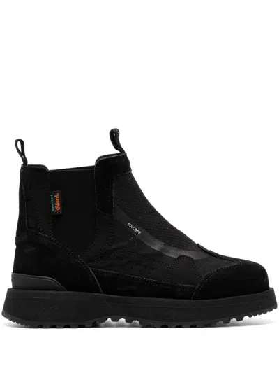 Suicoke Panelled Ankle Boots In Black