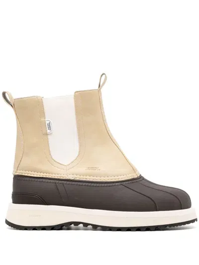 Suicoke Panelled Ankle Boots In White