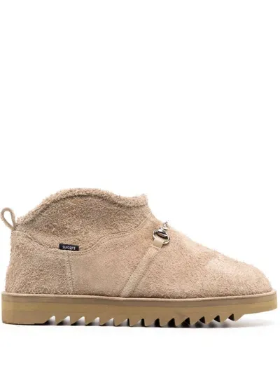 Suicoke Suede Ankle Boots In Neutral