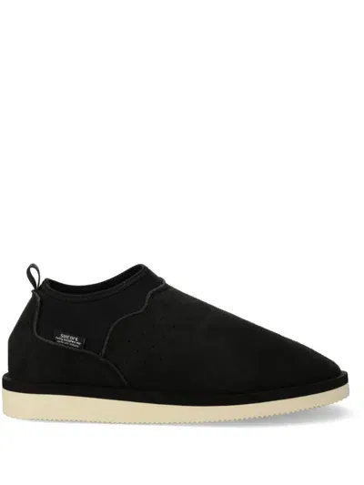 Suicoke Suede Slippers In Black