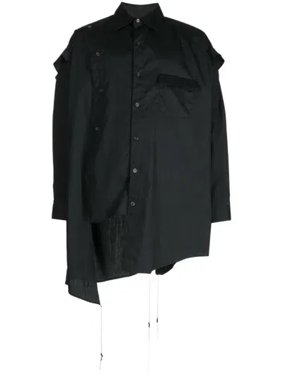 Sulvam Long-sleeves Asymmetric Shirt In Black