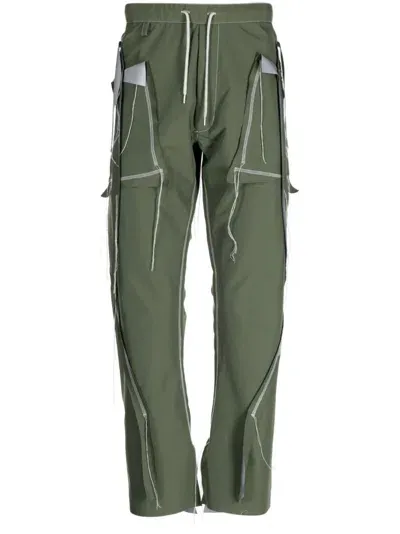 Sulvam Inside-out Cutting Tuck Pants In Green