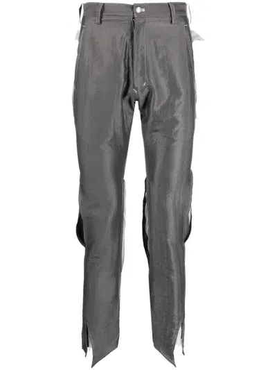 Sulvam Slim Cut-out Trousers In Grey