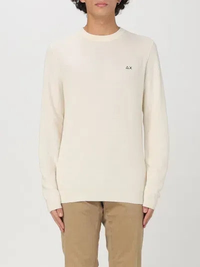 Sun 68 Crew-neck Ribbed-knit Jumper In Weiss