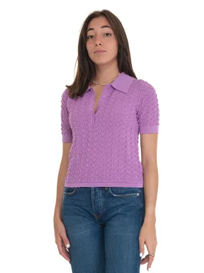 Suncoo Philome Short-sleeved Polo Shirt In Wisteria