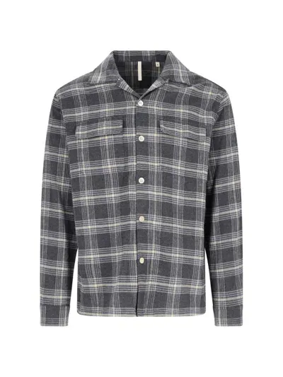 Sunflower Checked Shirt In Grey