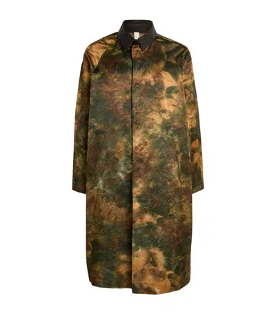 Sunflower Splash Print Raglan Coat In Green