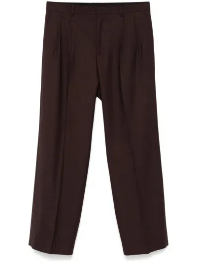 Sunflower Wide Pleated Trousers In Brown