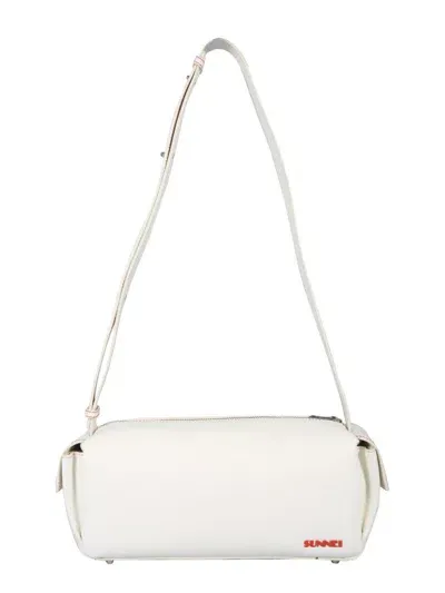 Sunnei Bowling Logo Bag In White