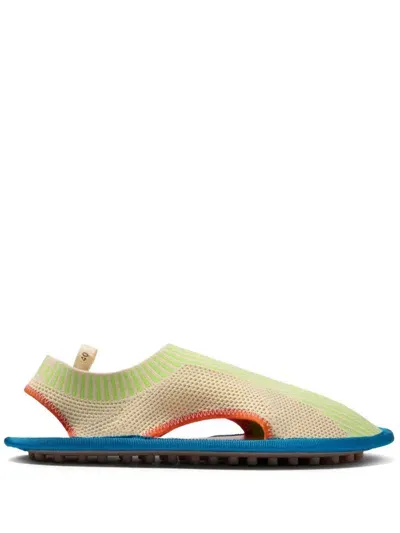 Sunnei Elastic Knit Flat Shoes In Green