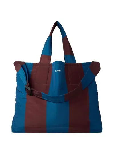 Sunnei Everyday Reversible Tote Bag In Blue