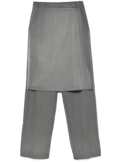 Sunnei Layered Trousers In Grey