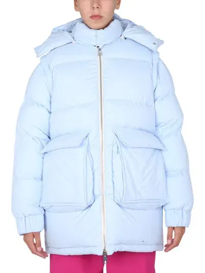 Sunnei Removable Sleeved Puffy Down Jacket In Blue