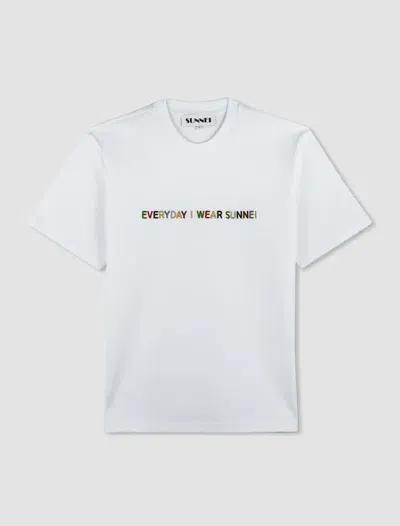 Sunnei T-shirt Everyday I Wear  In Off White Ppt