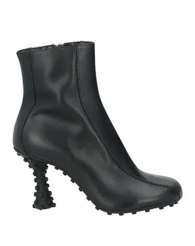 Sunnei Chiodi 100mm Leather Ankle Boots In Black