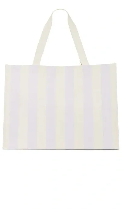 Sunnylife Carryall Beach Bag In Rio Sun Pastel Lilac Stripe