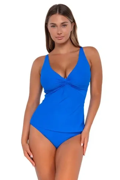 Sunsets Forever Tankini-32d/34c In Blue