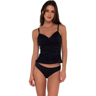 Sunsets Simone Tankini In Black Seagrass Texture