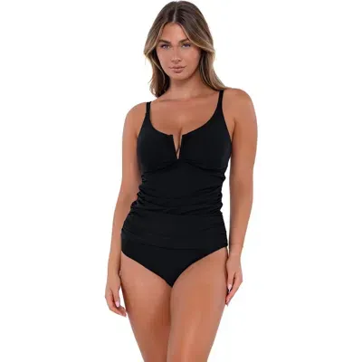 Sunsets Zuri V-wire Tankini-40d/42c In Black