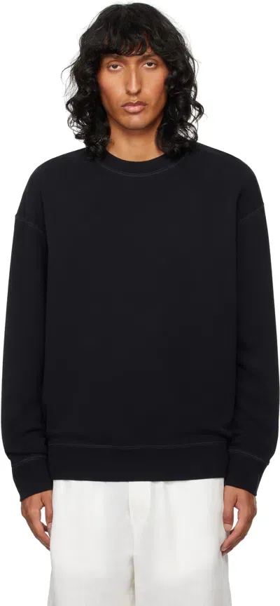 Sunspel Black Oversized Loopback Sweatshirt