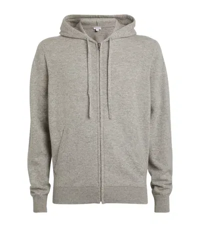 Sunspel Cashmere Zip-up Hoodie In Grey