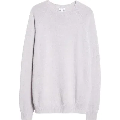 Sunspel Lambswool Crewneck Sweater In Pink Smoke Twist