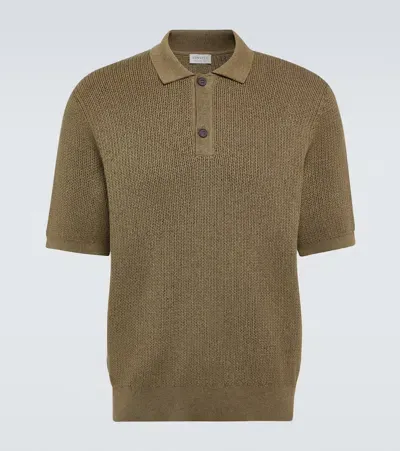 Sunspel Melrose Knitted Cotton Polo Shirt In Khaki24