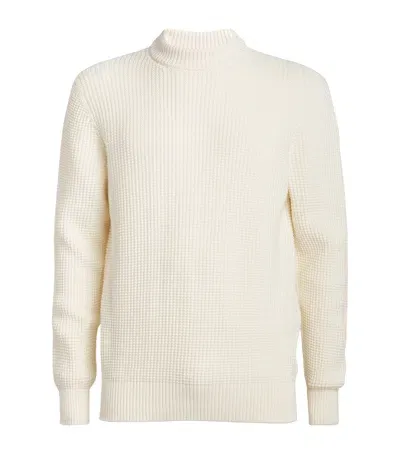 Sunspel Merino Mariner Sweater In White