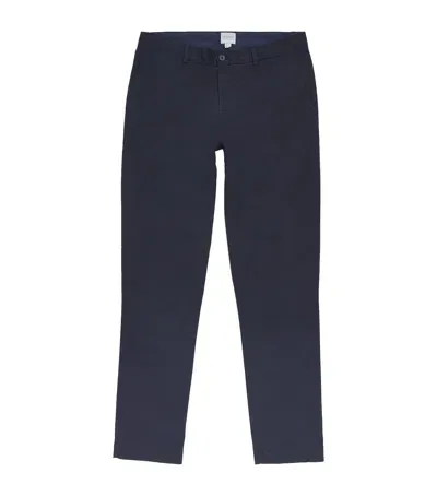 Sunspel Stretch-cotton Slim Chinos In Navy