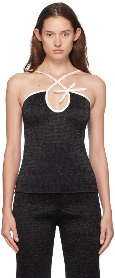 Super Yaya Black Alexa Elastic Tank Top