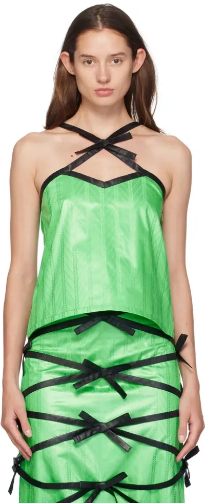 Super Yaya Green Reda & Rym Tank Top In Apple Green/black