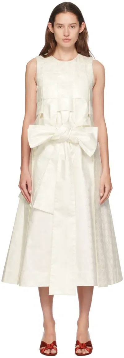 Super Yaya Off White Linda Beatrice Midi Dress