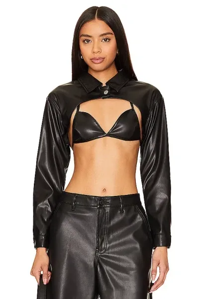 Superdown Demi Crop Jacket Set In Black