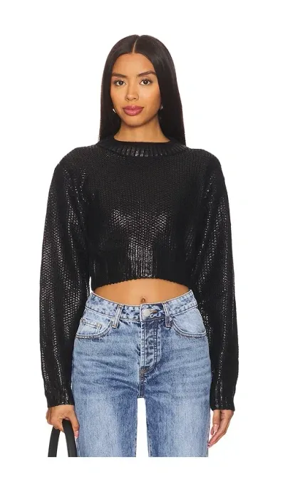 Superdown Elaine Metallic Sweater In Black Metallic