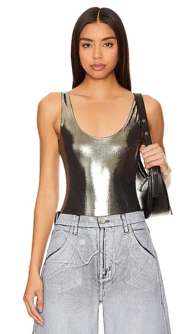 Superdown Nadia Bodysuit In Gunmetal