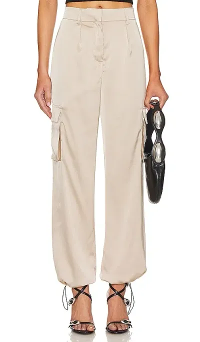 Superdown Seleste Drawstring Jogger Pant In Taupe