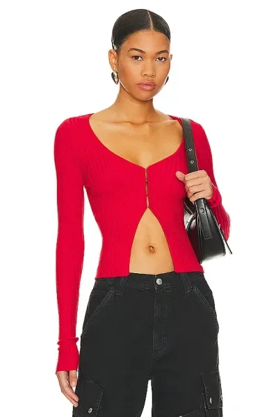 Superdown Sierra Knit Top In Red