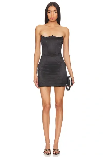 Superdown Zoe Strapless Mini Dress In Black