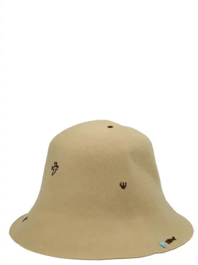 Superduper 'freya'  X Laurent Jorubini Bucket Hat In Brown