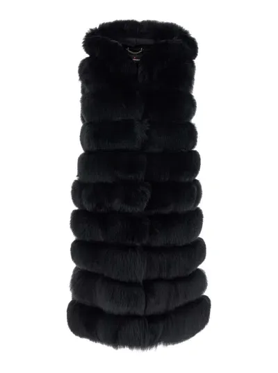 Suprema Gilet Volpe In Black