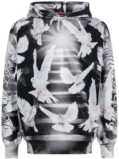 Supreme Doves Graphic-print Hoodie In 黑色